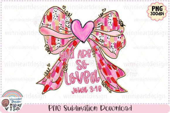 Christian Coquette Bow Brushstroke Loved: A Graphic for T-Shirt Designs