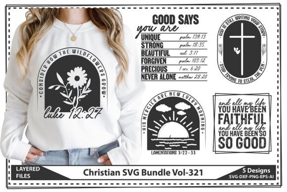Christian SVG Bundle Vol-321: Graphics & T-Shirt Designs