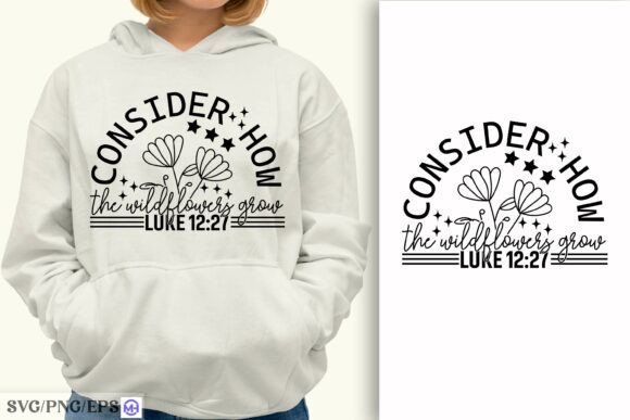 Christian Wildflowers Minimal SVG PNG for T-Shirt Designs and Graphics