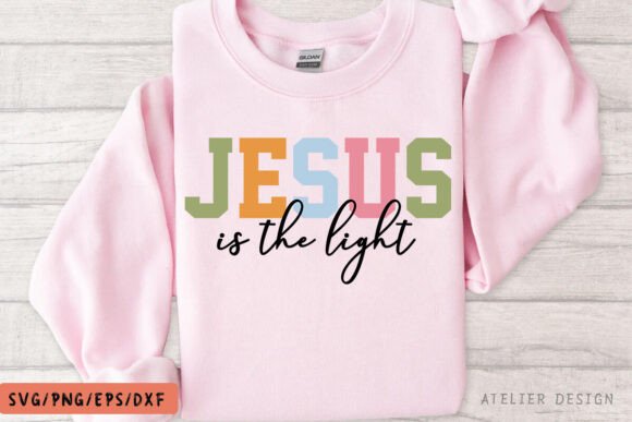 Jesus is the Light SVG PNG: Ideal for Christian T-Shirt Designs
