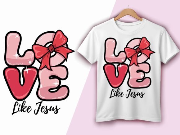 Love Like Jesus Red Bow: A Versatile Graphic for T-Shirt Designs